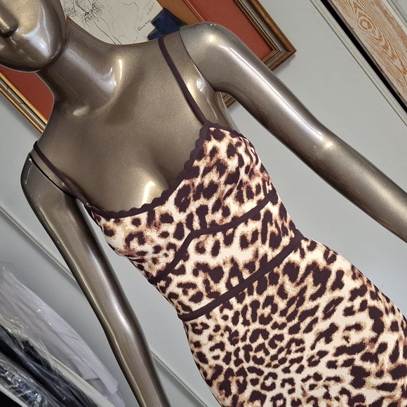 Vintage D&G inspired ponte intarsia knit leopard slim midi - Picture 2 of 5